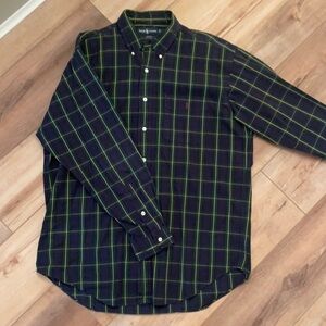 EUC Ralph Lauren green and blue plaid button down​​​​​​​​​​​​